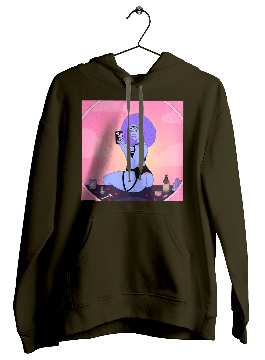 Purple Girl Photo In The Mirror