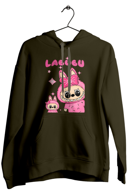 Чоловіче худі з принтом "Лабубу". Іграшка лабубу, лабубу, лабубу кока кола, мерч лабубу, мила, рожева лабубу, смішна лабубу. 2070702