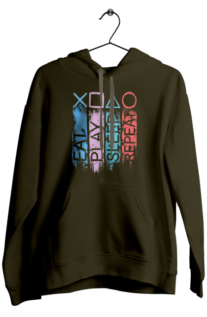 Men`s hoodie with prints Gamepad. Game, gamepad, joystick, playstation, sony. 2070702