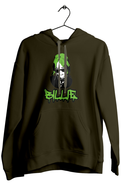 Чоловіче худі з принтом "Billie Eilish". Активістка, біллі айліш, мизукант, права, співачка, тварини. 2070702