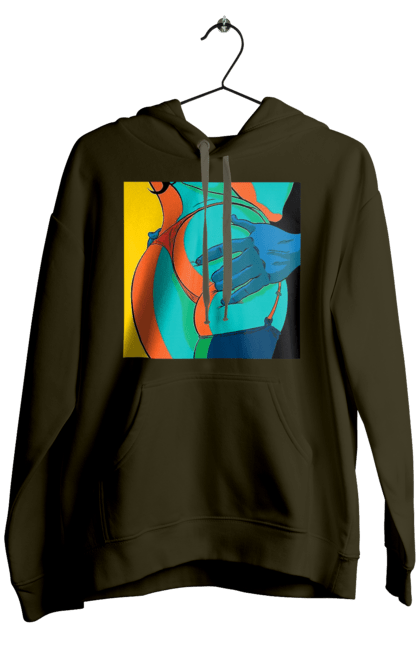 Чоловіче худі з принтом "Жіноча Попа В Чоловічих Руках". Гола, жопа, ляпас. 2070702