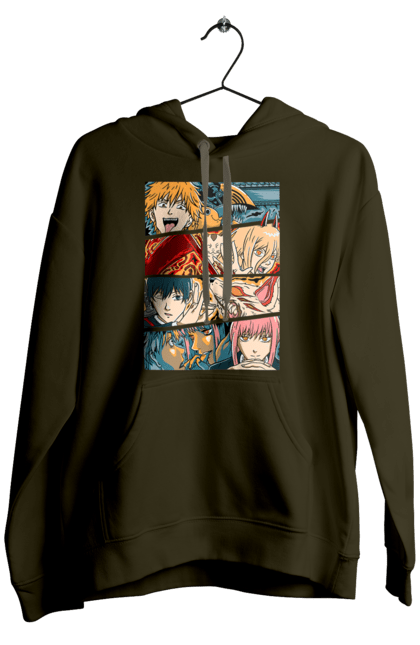 Men's hoodie with prints Chainsaw Man. Anime, chainsaw man, demon, denji, manga, pochita, shonen. 2070702