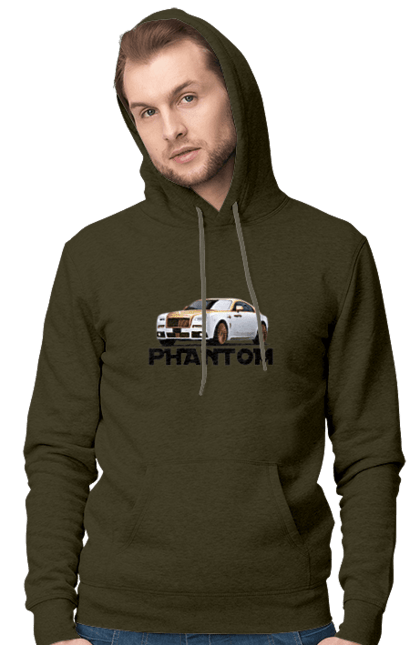 Men`s hoodie with prints Rolls royce. Auto, car, luxury class, phantom, rolls royce, sedan. 2070702