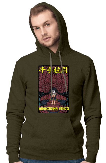 Men's hoodie with prints Naruto Hashirama. Anime, character, hashirama, hashirama senju, hokage, manga, naruto, ninja, tv series. 2070702