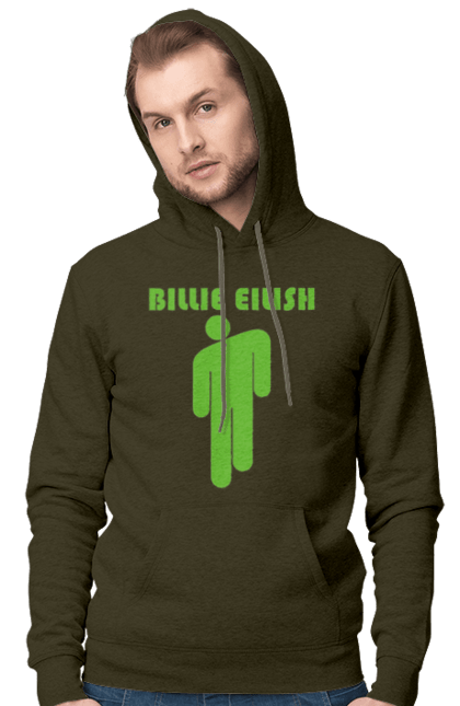 Чоловіче худі з принтом "Billie Eilish". Активістка, біллі айліш, мизукант, права, співачка, тварини. 2070702
