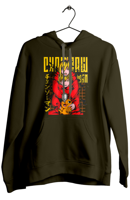 Men's hoodie with prints Chainsaw Man Power and Denji. Anime, chainsaw man, demon, denji, manga, power, shonen. 2070702