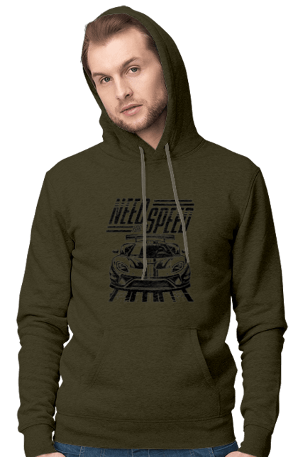 Men`s hoodie with prints Жага швидкості. Cars, computer games, games, racing, simulators, speed, video games. 2070702