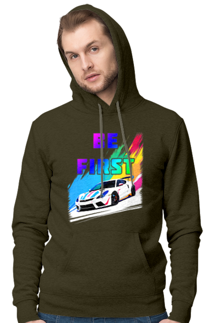 Men`s hoodie with prints Race. Automobile, race, sport car, sports car. 2070702