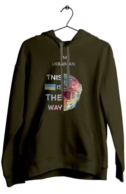 Чоловіче худі з принтом "Я українець це шлях колорфул". Зсу, мандалоріан, символ україни зсу, солдат зсу, україна, українець це шлях, це шлях, я українець. 2070702