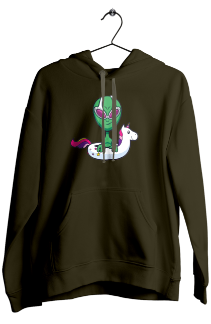 Чоловіче худі з принтом "Інопланетянин Плаває У Колі". Інопланетянин, надувной круг, плавати. 2070702