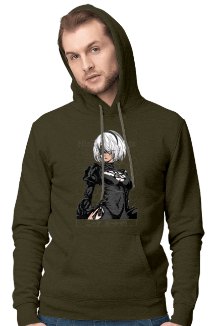 Men's hoodie with prints Nier: Automata 2B. Character, executioner, game, nier: automata, platinum games, video game, yorha. 2070702