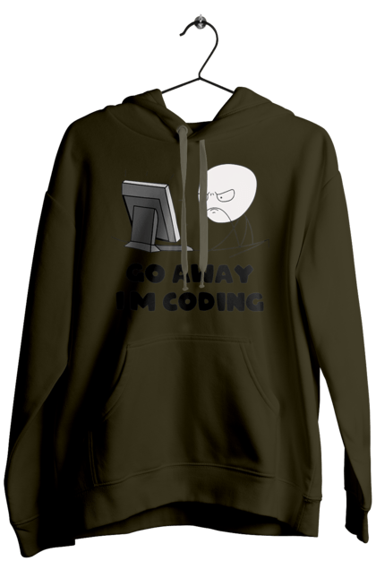 Чоловіче худі з принтом "Іди Я кодую". Айті, айтішник, для айтішника, для програміста, йди я кодую, майстер коду, подарунок айтішнику, подарунок програмісту, програміст, розробник. 2070702