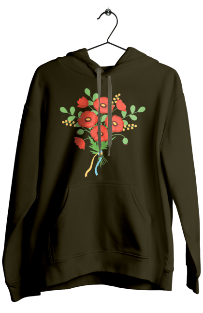Чоловіче худі з принтом "Червоні маки". Квіти, мак, прапор україни, символ україни, традиції україни, україна, червоні маки. 2070702