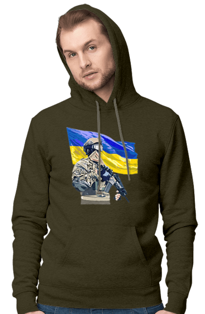 Men`s hoodie with prints Armed Forces | Flag 2070702