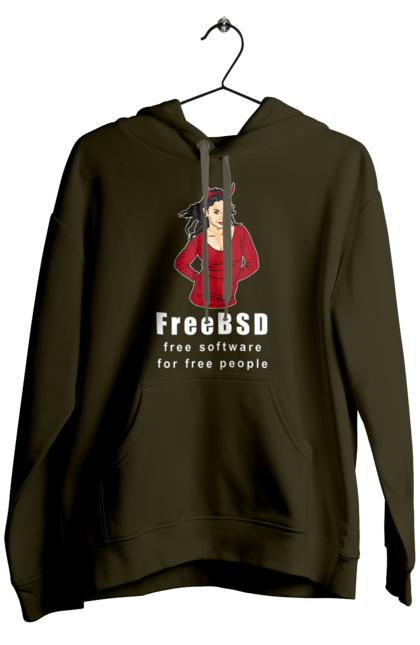 Чоловіче худі з принтом "Freebsd Для Вільних". Bsd, freebsd, unix, адміністратор, айті, айтішник, безкоштовна, безкоштовно, бестія, білий, вільна, демон, демонесса, доступність, незалежність, операційна система, ос, програміст, програмне забезпечення, свобода, сисадмін, система, системний адміністратор, софт, текст, червоний. 2070702