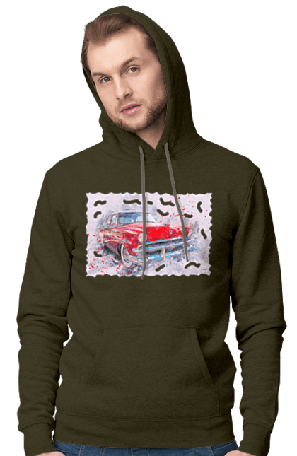 Men`s hoodie with prints Car gas. Car, car gas, gas, road, victory, wheel. 2070702