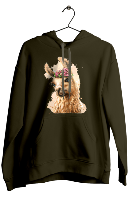 Чоловіче худі з принтом "Лама Портрет". Лама, портрет, тварина. 2070702