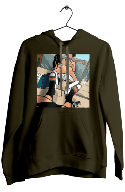 Чоловіче худі з принтом "Голе Селфі У Дзеркалі". Жопа, зверху, селфі. 2070702