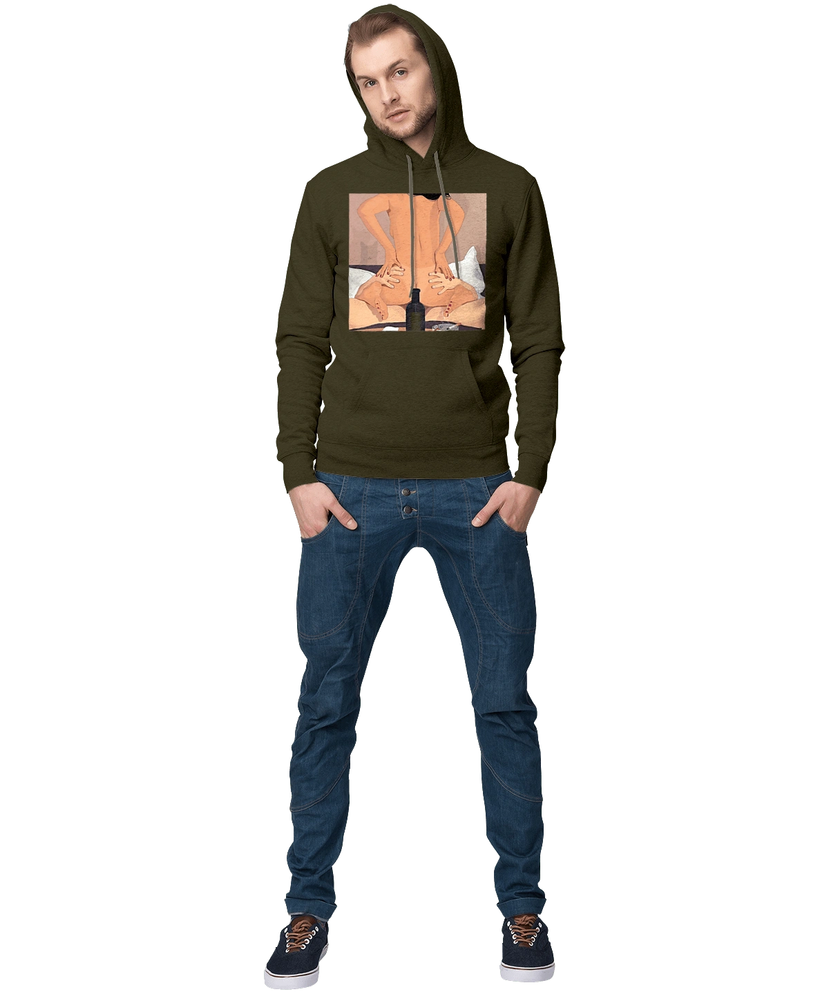 Naked Girl, Bottle And Cigarettes