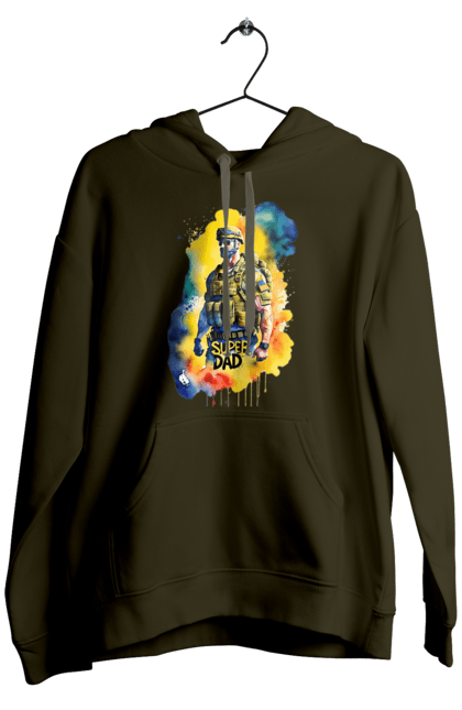 Чоловіче худі з принтом "Супер тато ЗСУ". День батька, день тата, зсу, люблю тата, супер, супер тато, супер тато зсу, тато, тато зсу, україна. 2070702