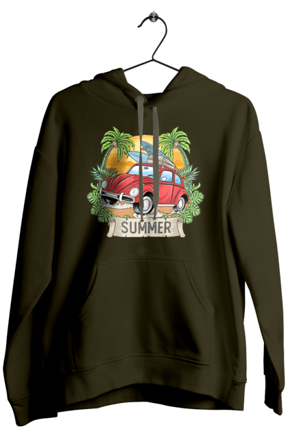 Чоловіче худі з принтом "Літо, Машина І Пальми". Відпочинок, літо, машина, пальми. 2070702