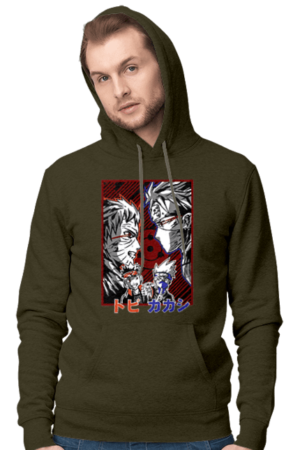 Men's hoodie with prints Naruto Kakashi Hatake. Anime, kakashi, manga, naruto, shinobi, shonen, team number 7. 2070702