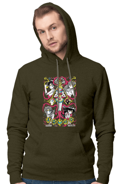 Men`s hoodie with prints Sailor Moon. Anime, drama, magical girl, sailor moon, tv series, usagi tsukino. 2070702