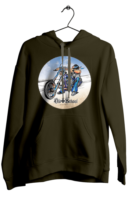 Мужское худи с принтом Old school. Авто мото, испольнители, мотоцикл, музыкальная группа, рок группа, старая закалка. 2070702