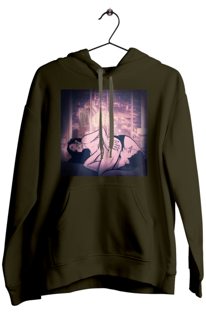 Чоловіче худі з принтом "Дорослі Ігри На Тлі Міста". Гола, кохання, лизати, трусики. 2070702