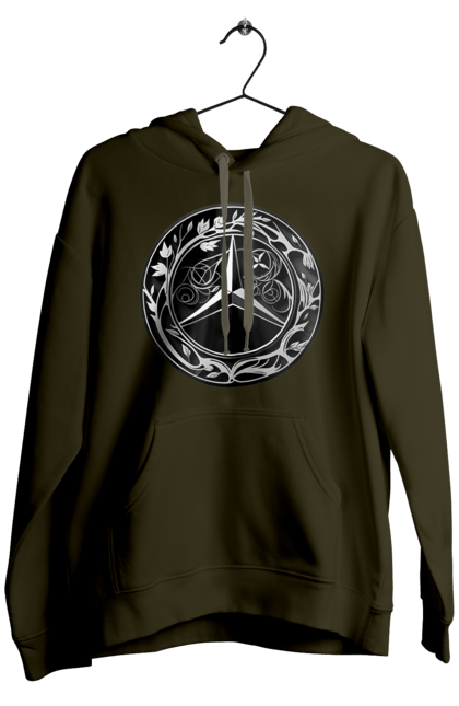 Men`s hoodie with prints Mercedes Benz Logo Art. Avto, cars, mercedes, mercedes-benz, mercedes-benz logo. 2070702
