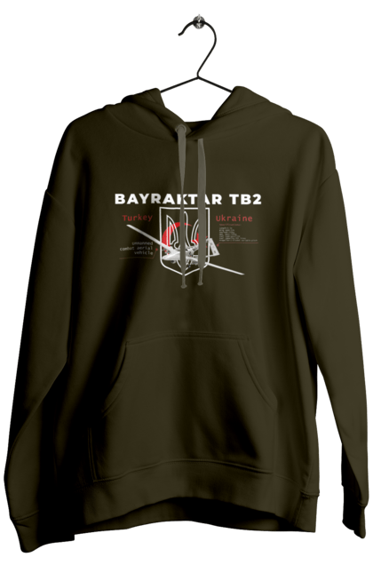 Чоловіче худі з принтом "Bayraktar TB2". Bayraktar, caesar, himars, javelin, nlaw, patriot, weapon, zaluzhny. 2070702