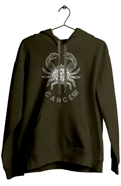 Men`s hoodie with prints Zodiac Cancer. Cancer, constellation, horoscope, sign, zodiac, zodiac sign. 2070702