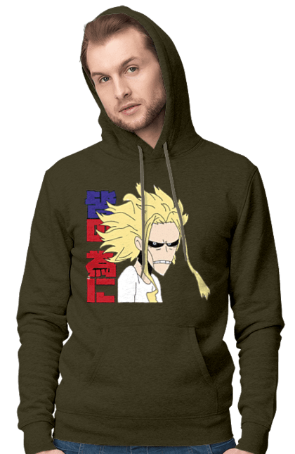 Чоловіче худі з принтом "Моя академія героїв Всемогутній". All might, my hero academia, yagi toshinori, академія юей, аніме, всемогутній, манга, моя геройська академія, один за всіх, тошинорі ягі. 2070702