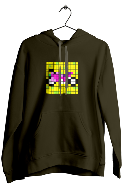 Men`s hoodie with prints Pixel Bike. Bike, bright, color, motorcycle, pixel. 2070702