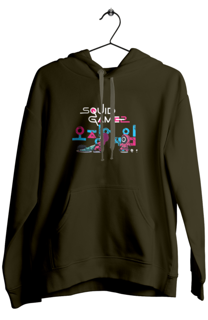 Чоловіче худі з принтом "Гра в кальмара". Netflix, squid game, гра в кальмара, нетфлікс, охоронець, серіал. 2070702