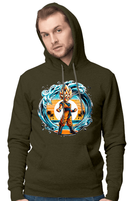 Чоловіче худі з принтом "Перли дракона Сон Гоку". Dragon ball, manga, son goku, аніме, гоку, манга, перли дракона, сон гоку. 2070702