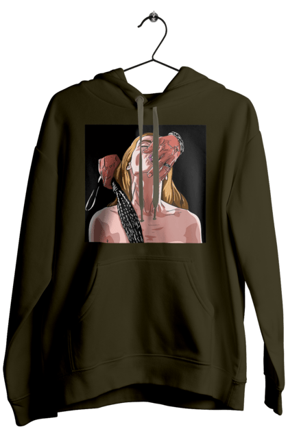 Men`s hoodie with prints Girl Captive Man With Whips. Passion, suck, whip. 2070702