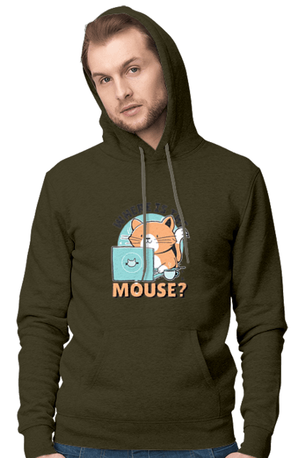 Чоловіче худі з принтом "Де миша?". Angular, c, css, html, it, javascript, jquery, php, python, react, svelt, vue, айтишник, айті, гумор, код, кодувати, прогер, програміст, програмісти, ти ж, ти ж програміст, тиж програміст. 2070702