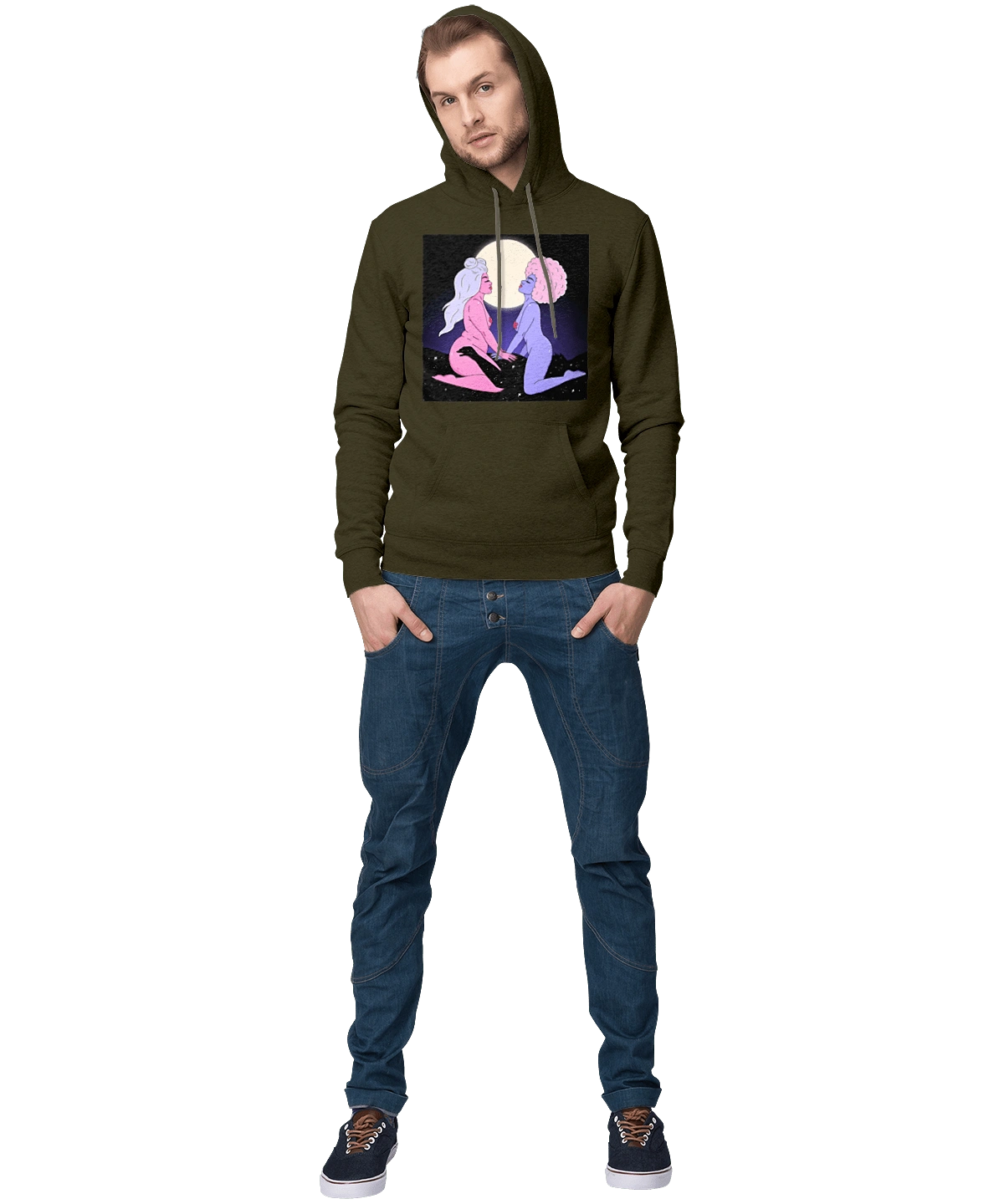 Two Aliens And The Moon