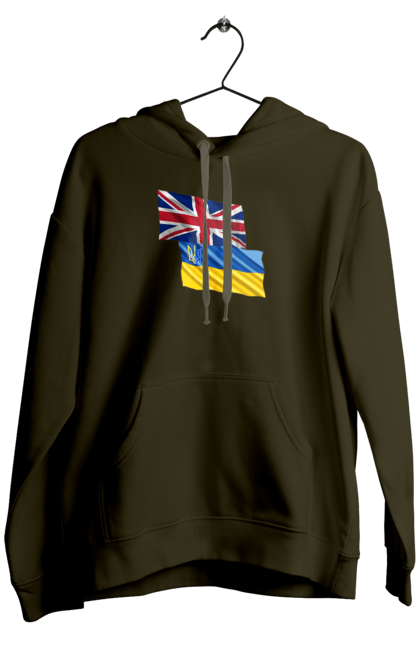 Men`s hoodie with prints Flag United Kingdom, Flag Ukraine, Support Ukraine. Flag united, flag united kingdom, global peace, great britain, kiev, national colors, national team, peace for ukraine, proud grandpa, support ukraine, ukraine, ukraine flag, ukraine war, united kingdom, war, zelensky. 2070702