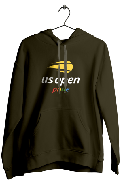 Чоловіче худі з принтом "Тенісний турнір US Open pride". Великий теніс, відкритий чемпіонат, гравці, м`яч, нью йорк, призовий фонд, ракетка, спонсор, хард, чемпіонат америки. 2070702