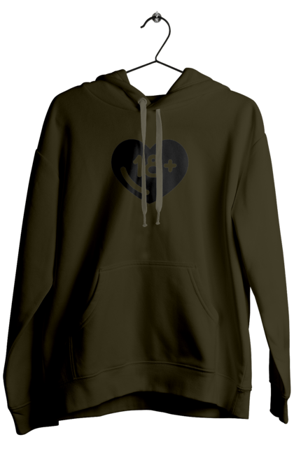 Men`s hoodie with prints 18+. 18+, black, heart, prohibition, sex. 2070702