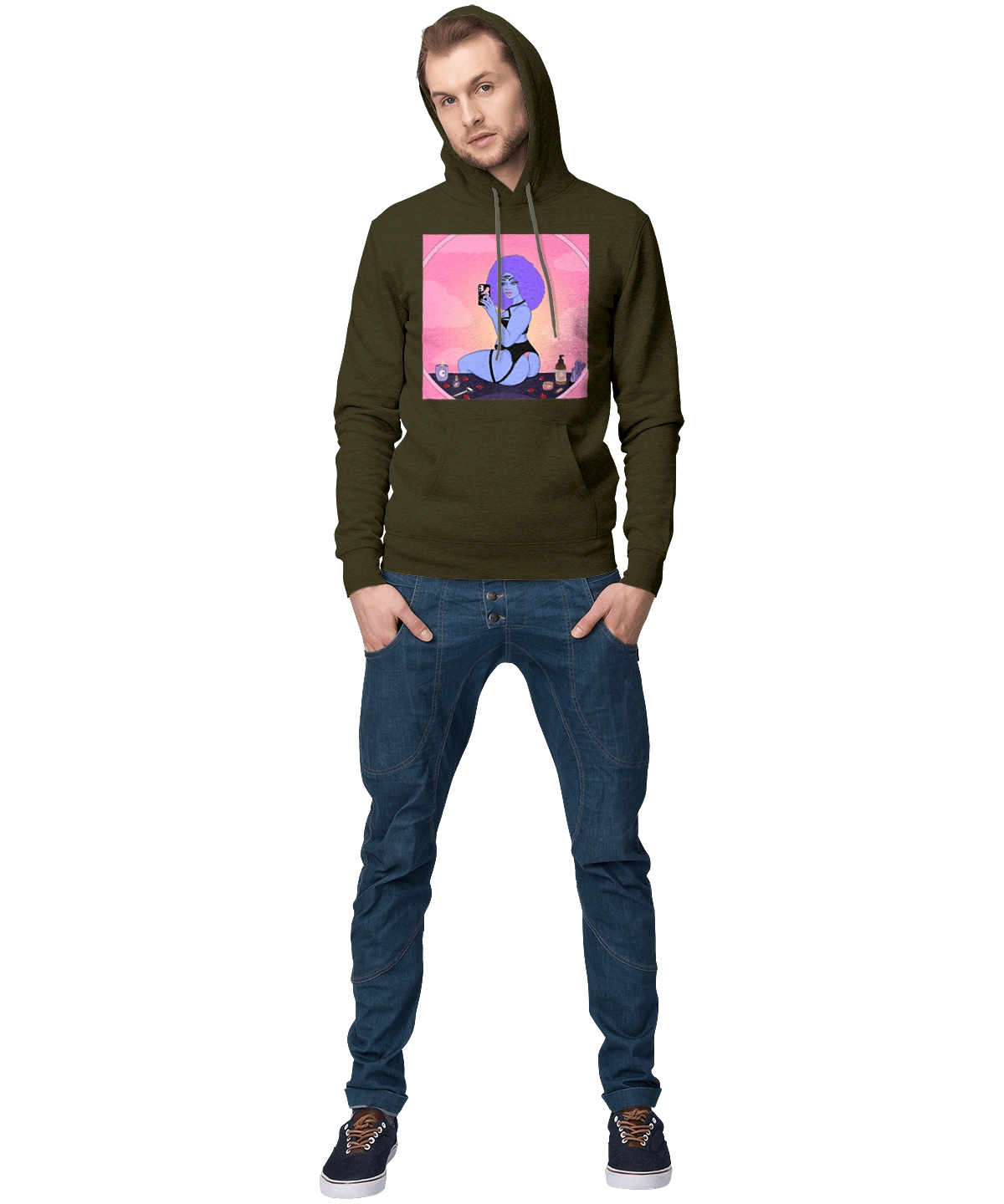 Purple Girl Photo In The Mirror