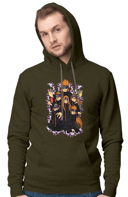 Men's hoodie with prints Naruto Akatsuki. Akatsuki, anime, character, manga, naruto, ninja, pain, tv series, yahiko. 2070702