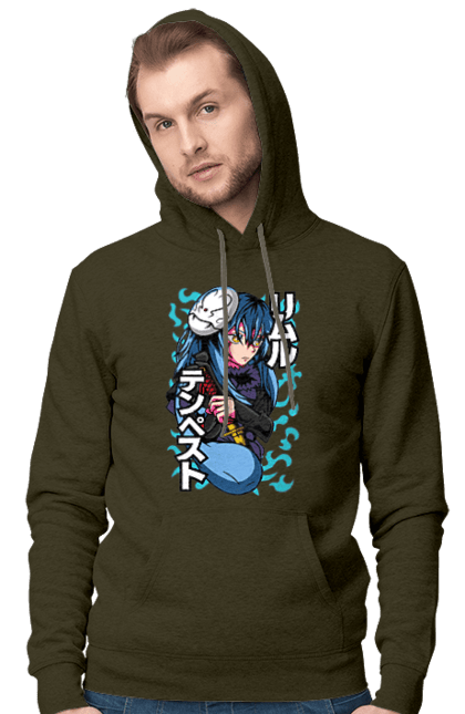 Men's hoodie with prints Regarding Reincarnated to Slime Rimuru Tempest. Anime, manga, reincarnated to slim, reincarnated to slime, rimuru, rimuru tempest, short story, slime. 2070702