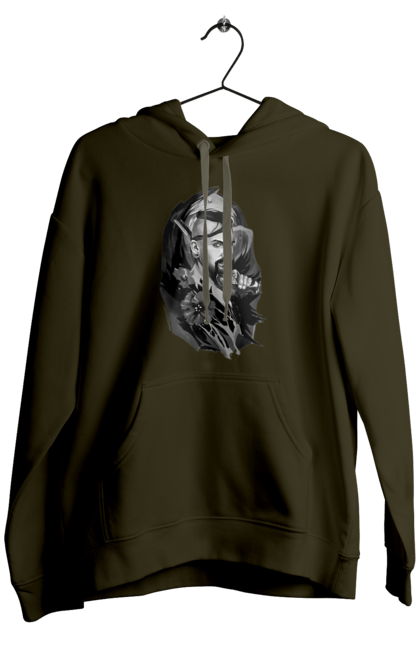 Men`s hoodie with prints Cossack. Cossack, forelock, good ukrainian, pistol, tickets, vusa. 2070702