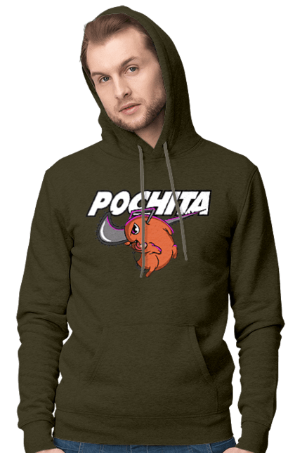 Men's hoodie with prints Chainsaw Man Pochita. Anime, chainsaw man, demon, manga, pochita, shonen. 2070702