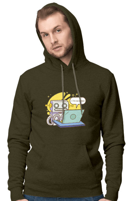 Чоловіче худі з принтом "Я не робот Хакер зрозуміє 404 до дня програміста". 404, aws, backend, c++, cloud, css, frontend, golang, java, js, linux, python, script, web, ай ті, айті, айтішник, верстка, дата, код, компьютер, лаптоп, облако, ошибка, програміст, программа, программист, програмування, робот, хакер, язык. 2070702