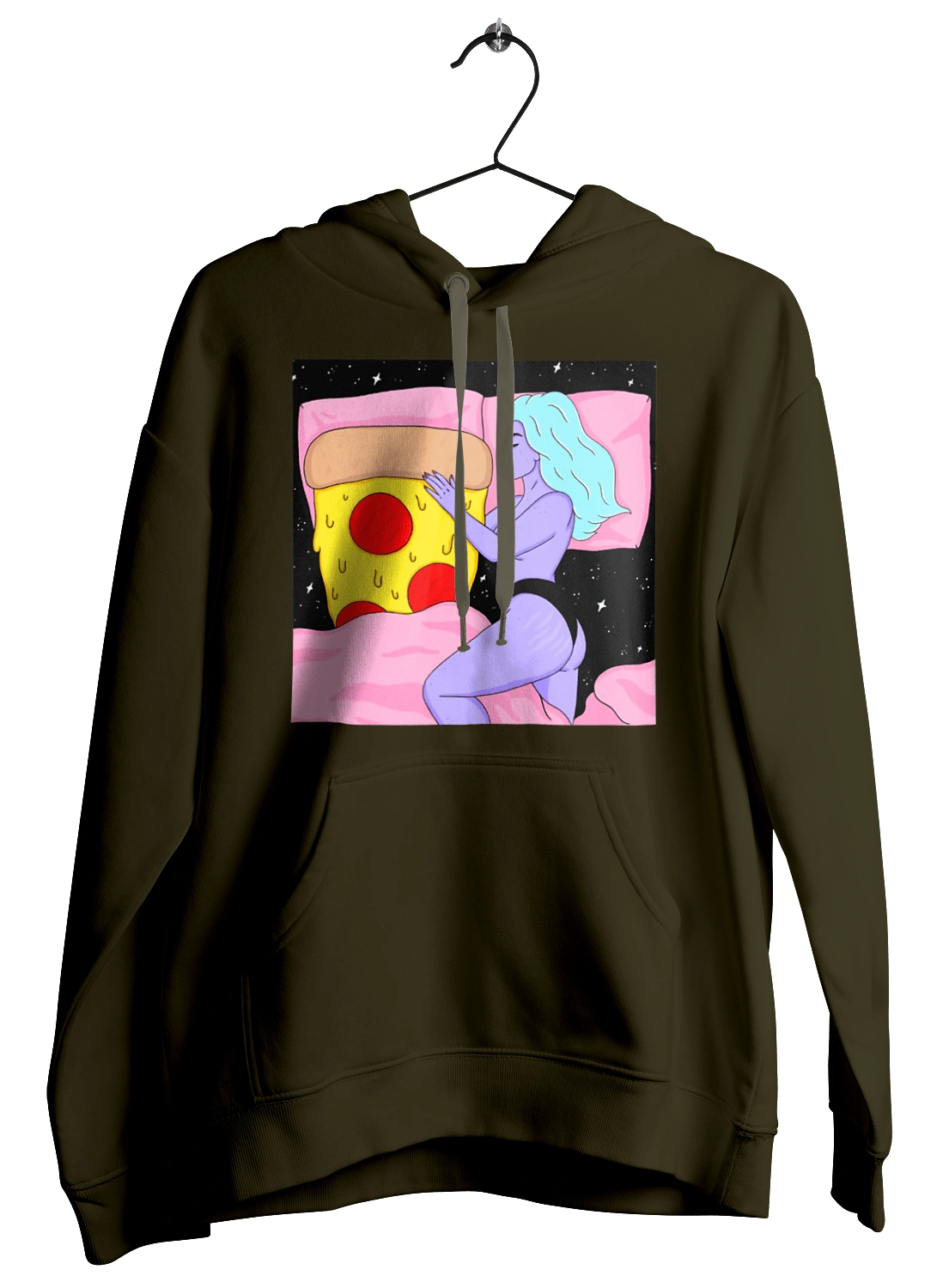 Purple Girl And Pizza