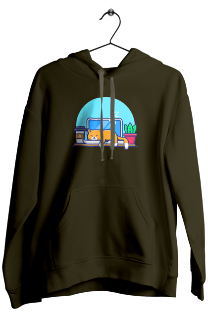 Чоловіче худі з принтом "Кіт програміст". Angular, c, css, html, it, javascript, jquery, php, python, react, svelt, vue, айтишник, айті, гумор, код, кодувати, прогер, програміст, програмісти, ти ж, ти ж програміст, тиж програміст. 2070702